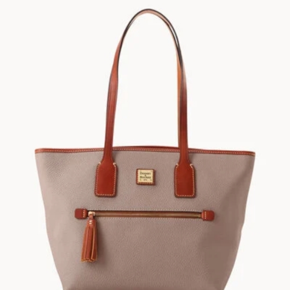 Dooney & Bourke Tan and Brown Tote Bag with Leather Accents
